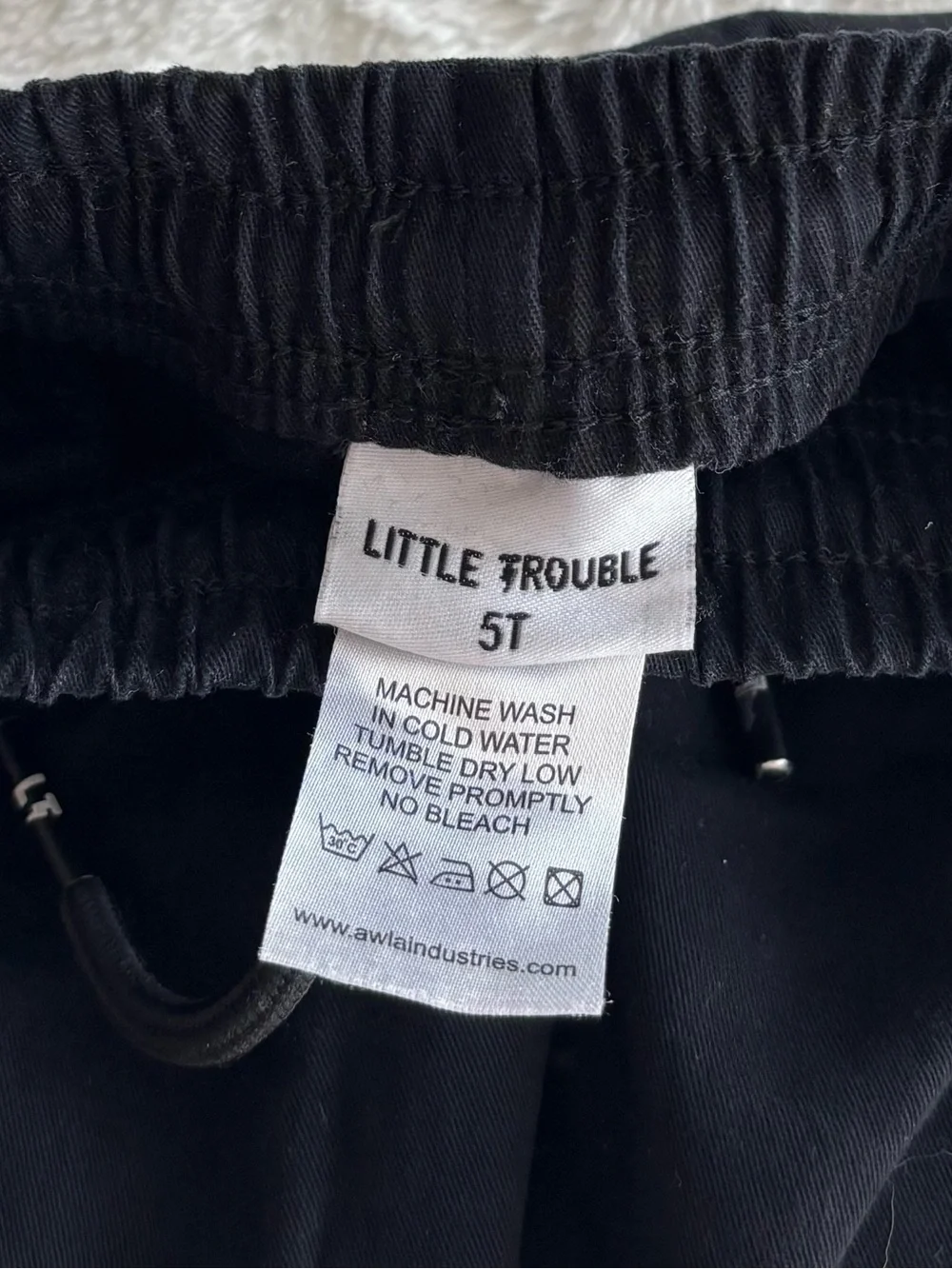 Little Trouble Cargo Pants 5T Black Joggers Casual Play Pockets